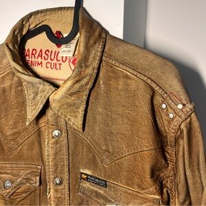 Vintage Parasuco Denim•Brown Cord•Western•Snap Front Shirt Men’s